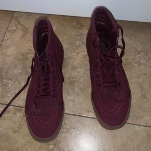 Maroon Hi Top Vans
